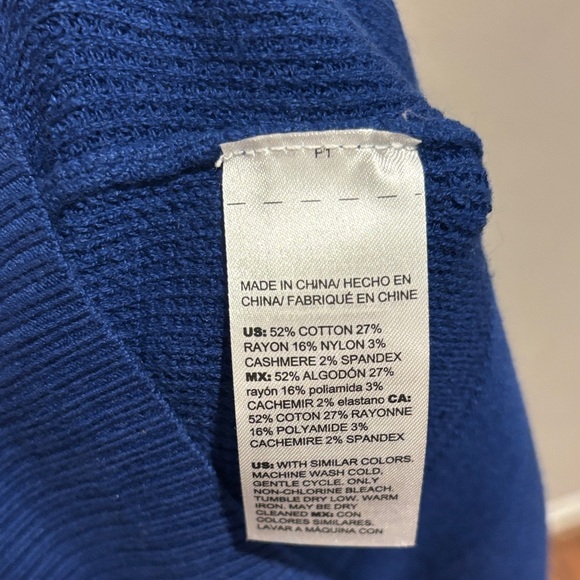 Chico's Royal Blue Cowl Neck Sweater with Button Accents - Picture 7 of 8